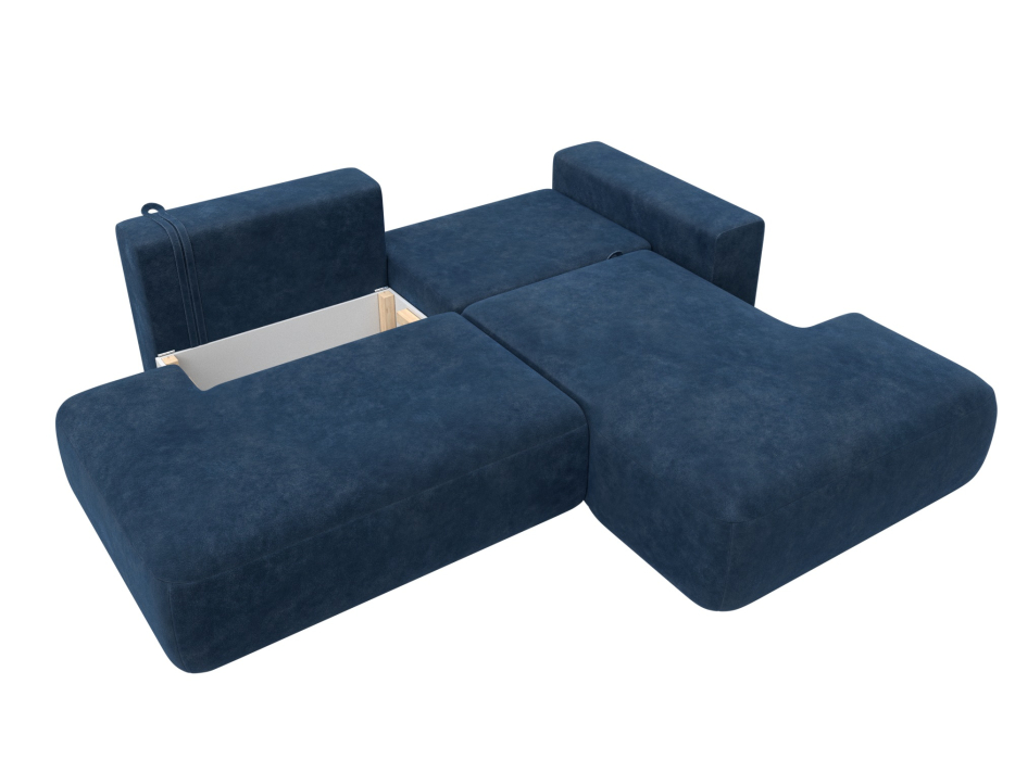 Диваны угловые в гостиную, Диван угловой Лига-036 НПБ Модерн правый угол, велюр BRUT