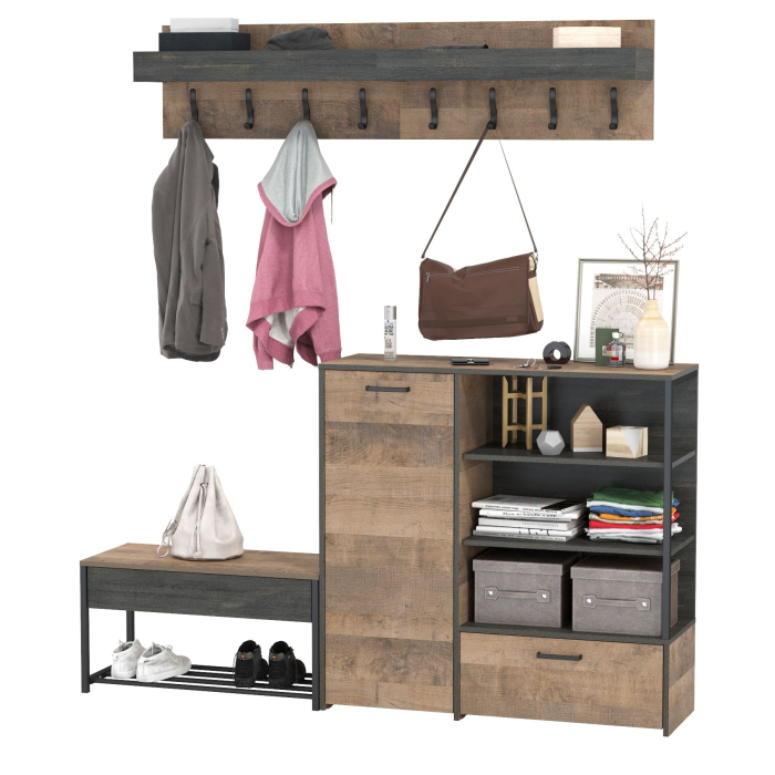 Прихожие, Обувница для прихожей Трувор с комодом и двумя вешалками для одежды