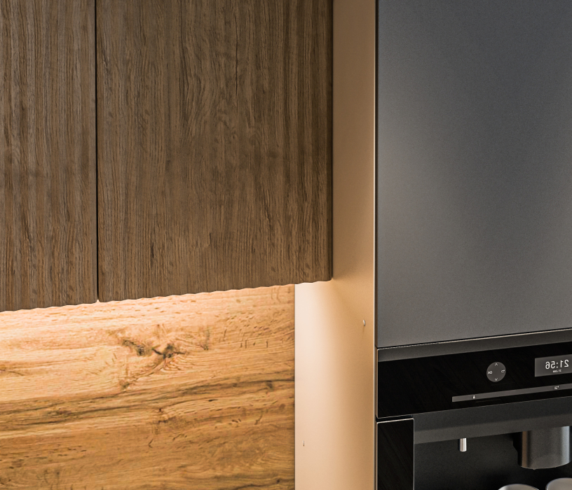 Кухонные гарнитуры, Кухонный гарнитур Регина Песочный/Лофт Диамант серый, МДФ Джаз Акация светлая 2х2 м