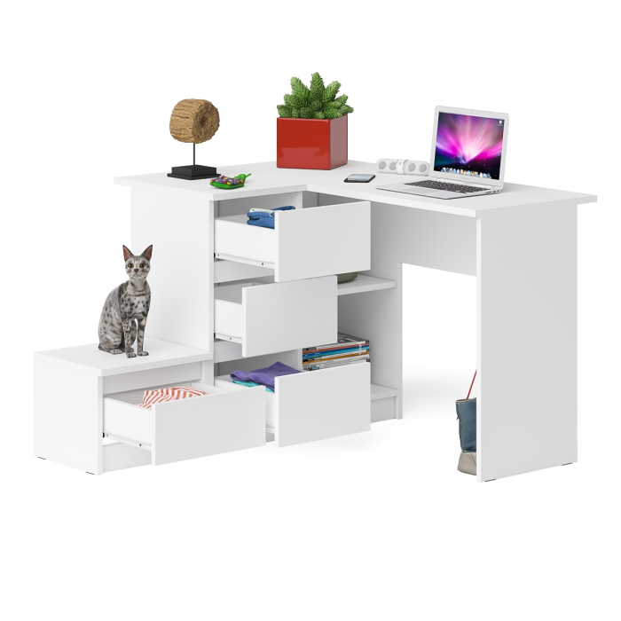 Угловые, Компьютерный стол угловой Мори МС-16 левый и тумбочка на 400