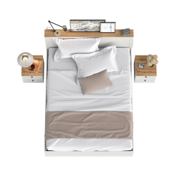 Двухспальная кровать с ортопедическим основанием и две прикроватных тумбочки Остин