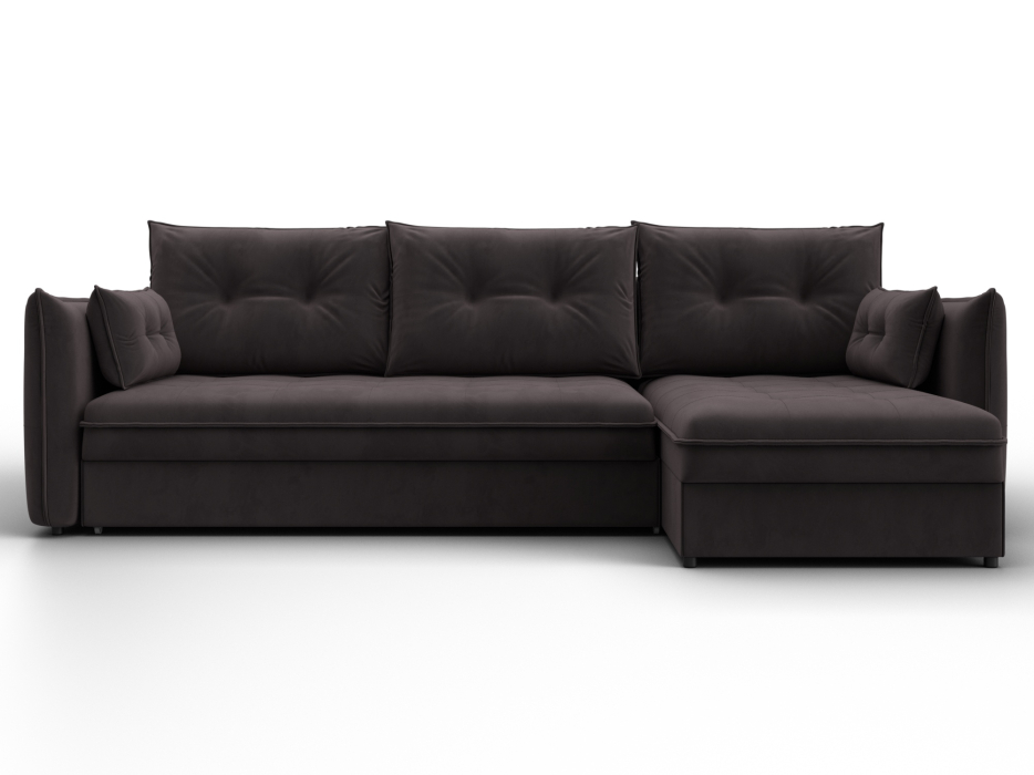 Диваны угловые в гостиную, Диван угловой Лига-100 НПБ угол универсальный, велюр SEVEN