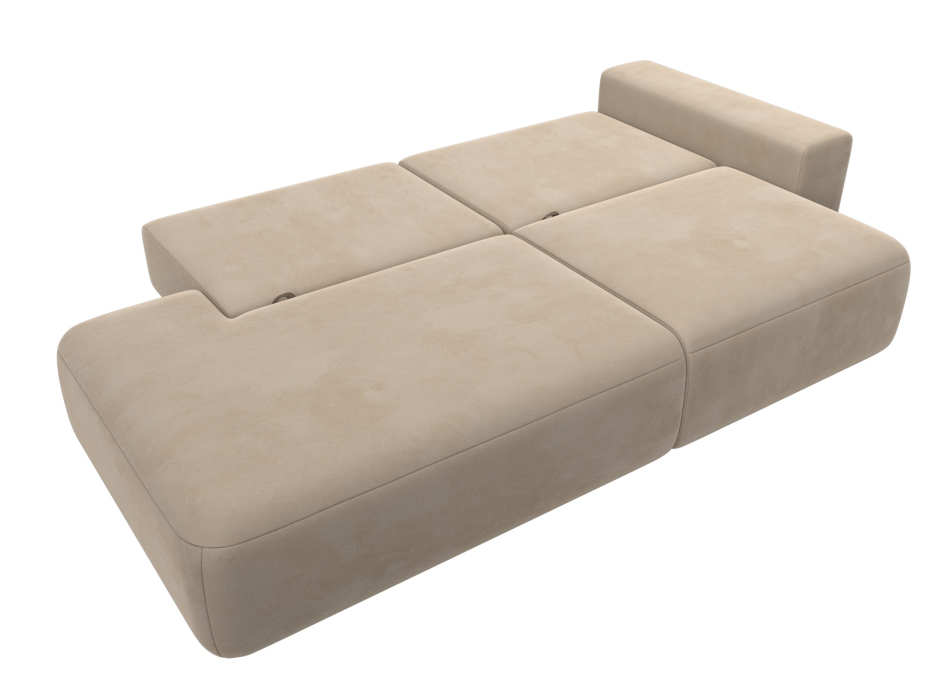 Диваны еврокнижки, Диван прямой Лига-036 Модерн подлокотник справа, велюр