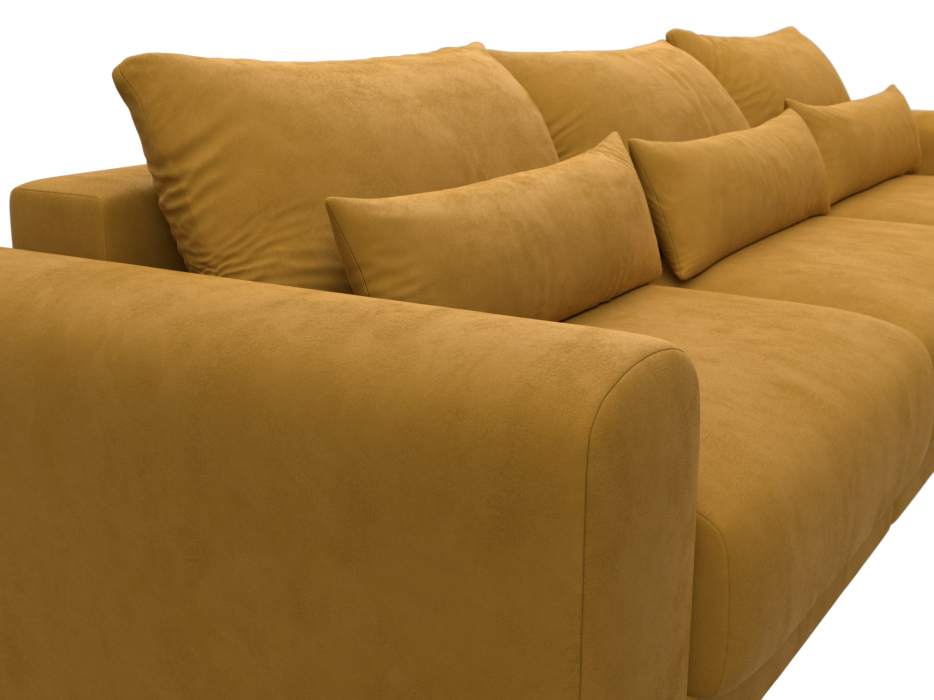 Диваны угловые в гостиную, Диван угловой Лига-056 НПБ Лонг угол универсальный, велюр BRUT