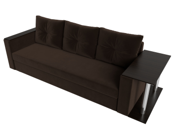 Диван прямой Атланта со столом справа, микровельвет