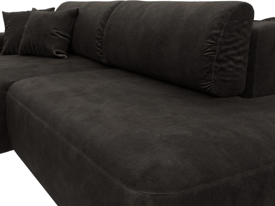 Диваны угловые в гостиную, Диван угловой Лига-036 НПБ Модерн левый угол, велюр BRUT