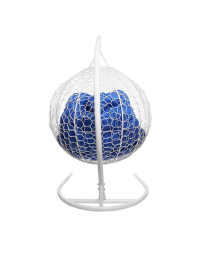 Подвесное кресло ДЛЯ ДВОИХ с ротангом белое