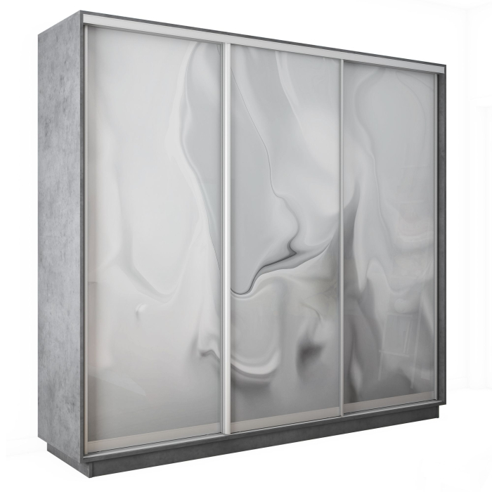 Шкафы-купе 3-х дверные, Шкаф-купе Экспресс 3-х дверный Фотопечать Шелк Стекла 210х60х220