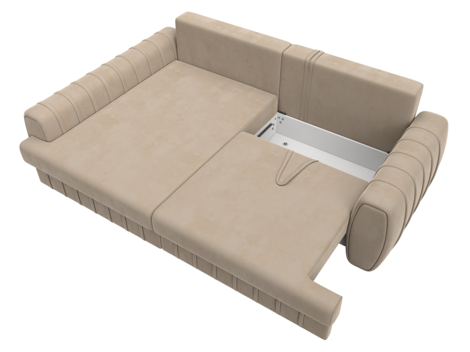 Диваны угловые в гостиную, Диван угловой Лига-057 НПБ угол левый, велюр SEVEN