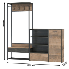 Прихожая 15.120 с широким комодом Трувор