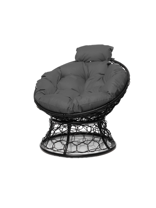 Кресла, Кресло ПАПАСАН мини с ротангом чёрное