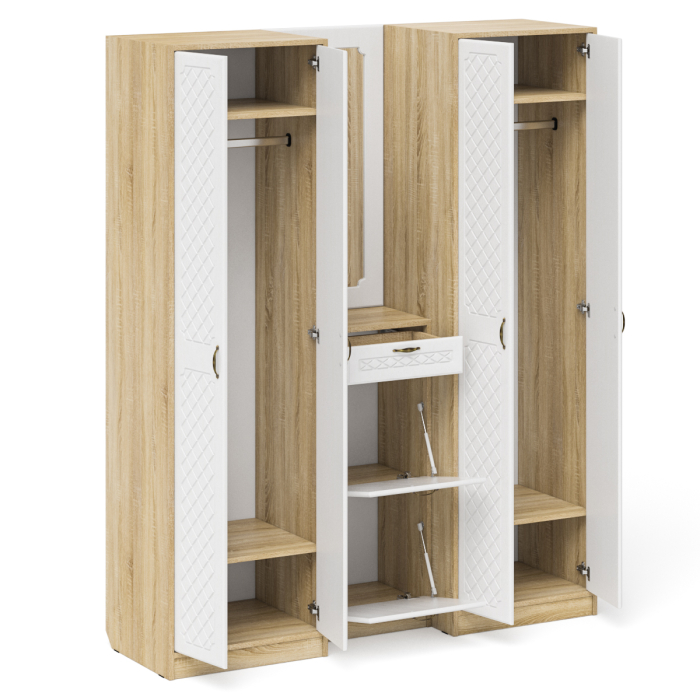 Прихожие, Модульная мебель в прихожую П-6 № 14 МДФ фрезеровка ромб