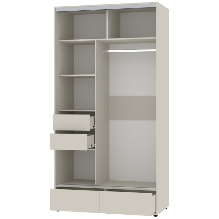 Шкафы-купе 2-х дверные, Шкаф-купе 2-дв  MOD 1200 зеркало/лдсп  (в2390*ш1232*г620)