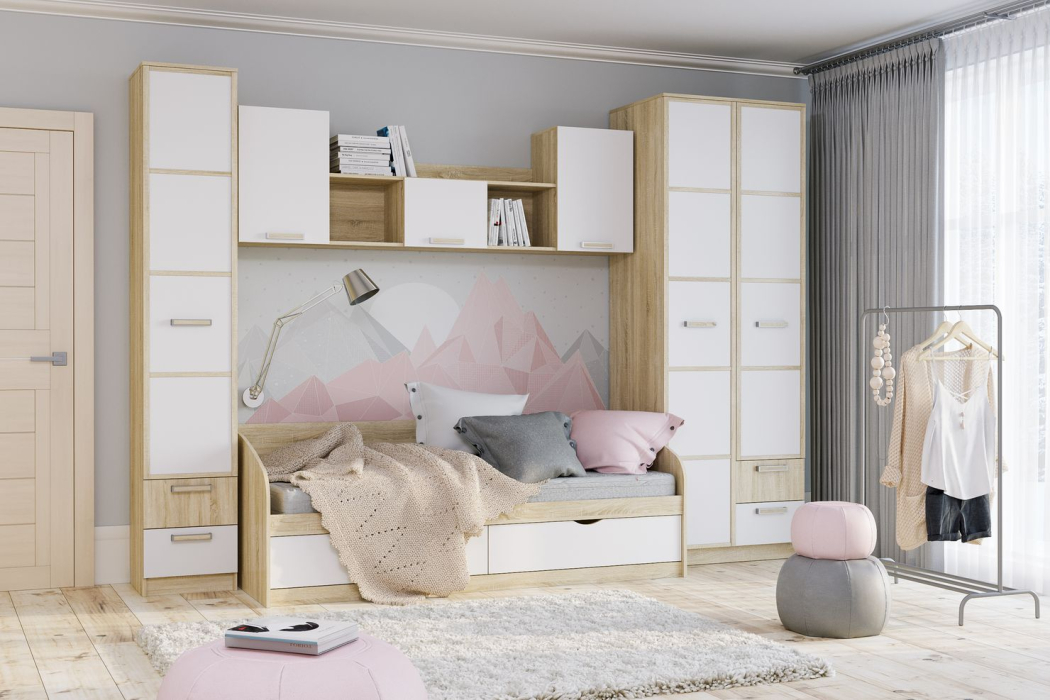 Шкафы одностворчатые, Фанк НМ 013.01-02 М1 Шкаф для белья с ящиками