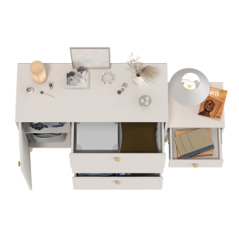 Комод с дверкой и тремя ящиками и тумба прикроватная Афина