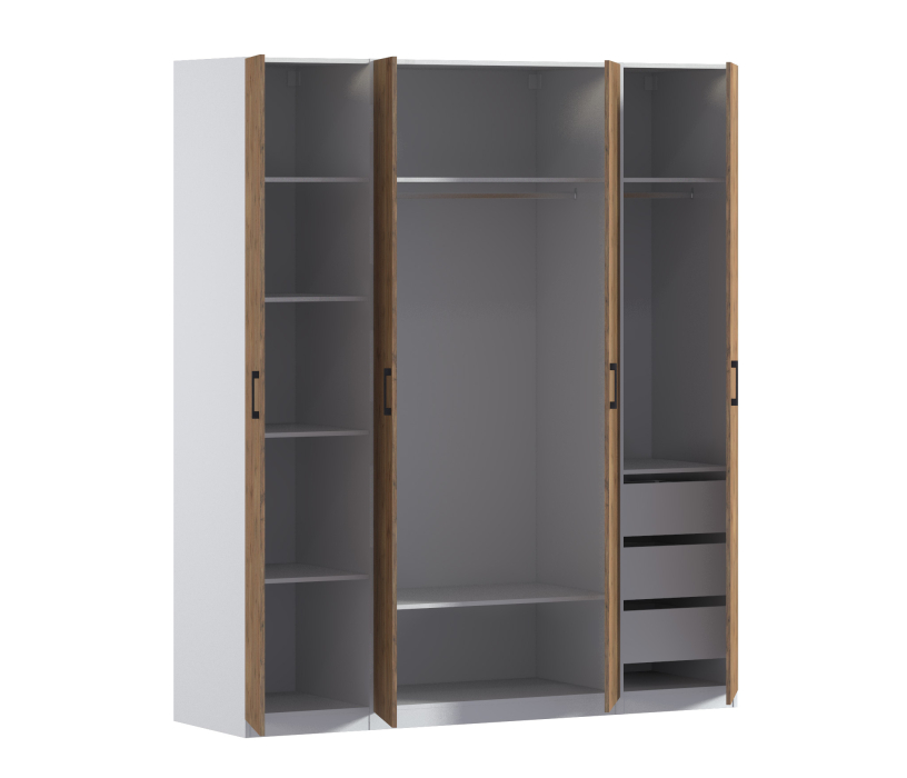 Для одежды, Шкаф четырехдверный Макс 2000 мм, вариант №4 (ЛДСП)