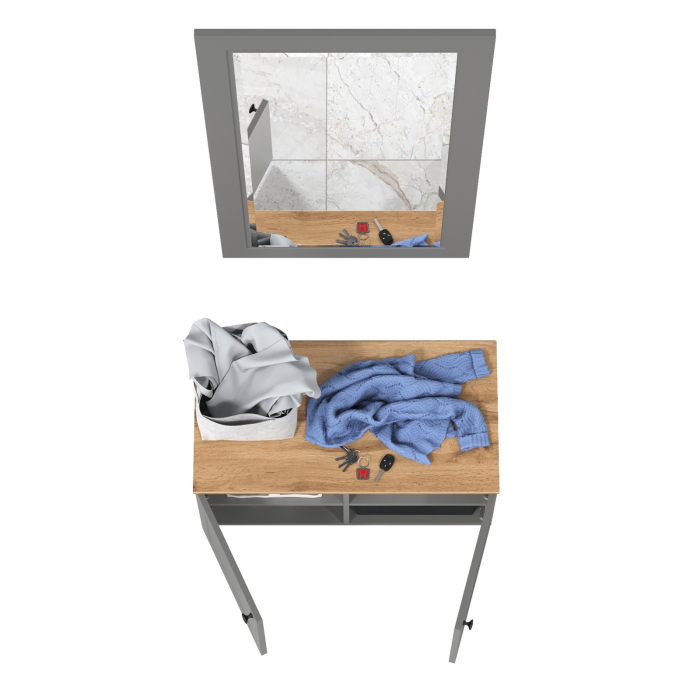 Прихожие, Тумба две дверки с зеркалом Остин