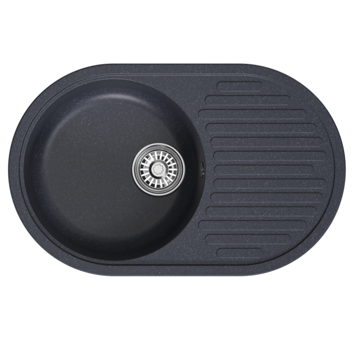 Кухонные мойки, Мойка ML-GM16 овальная с крылом, 730*460*180мм NEW*