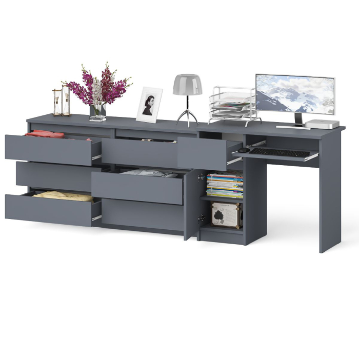 Компьютерные столы, Комод 6-ть ящиков Мори 1380 и стол компьютерный МС-1 дверка и ящик слева