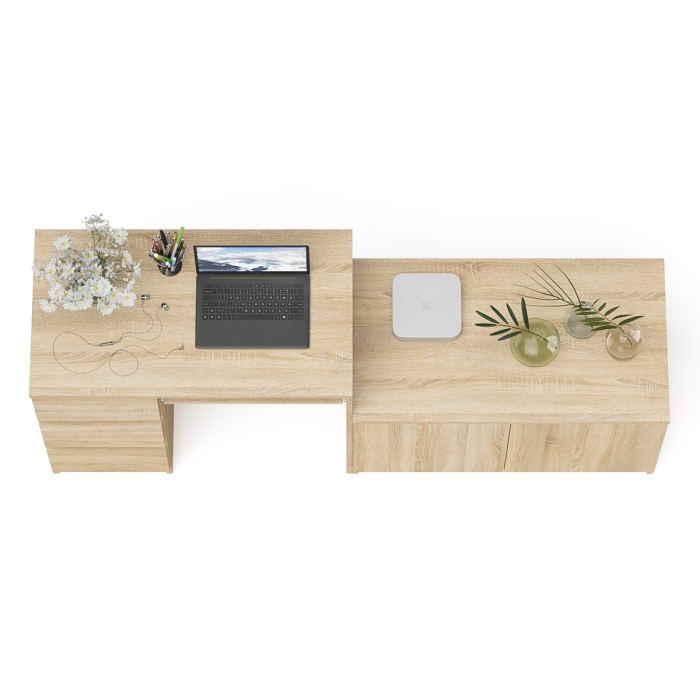 Прямые компьютерные столы, Компьютерный стол три ящика слева с тумбой 900 Мори