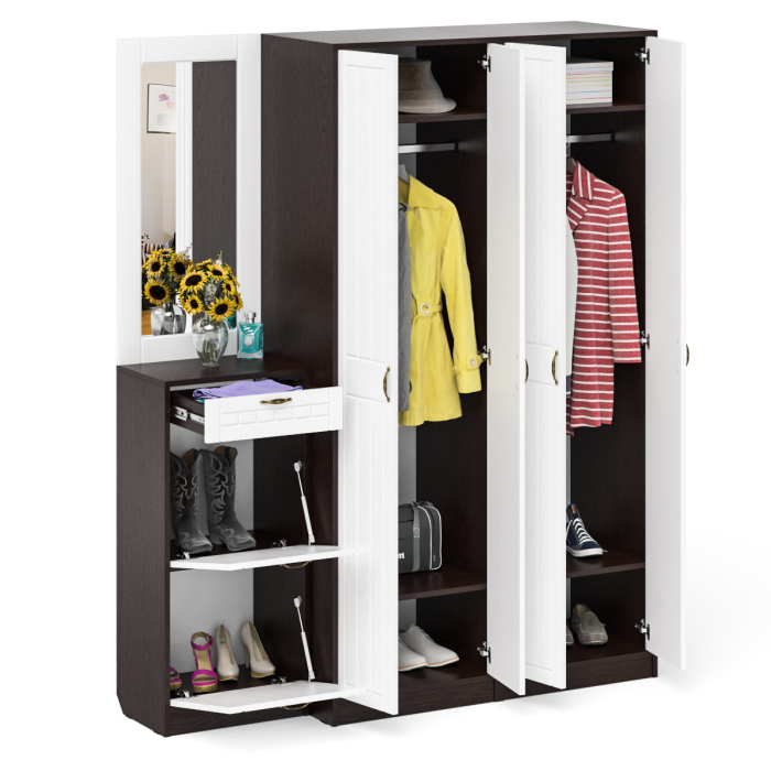 Прихожие, Модульная мебель в прихожую П-6 № 14 МДФ фрезеровка прованс