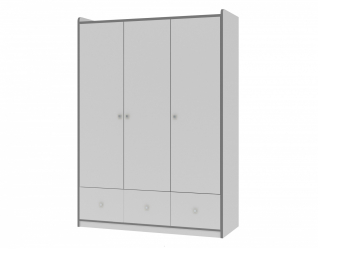 Шкаф ДЕЛЬТА Сильвер 9.01 (Белый/кромка серая)