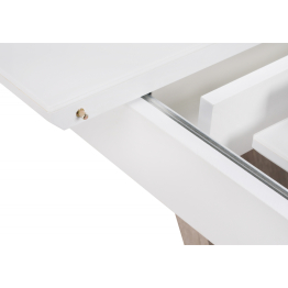 Стол Петир 120 дуб с пилением / белая шагрень