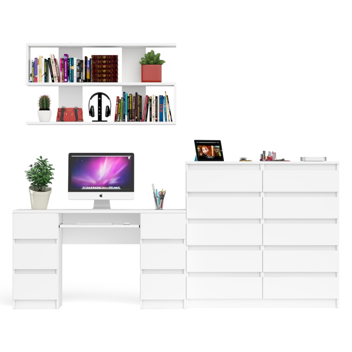 Домашние кабинеты, Комод Мори МК1200.10 со столом компьютерно-письменным и полкой сверху