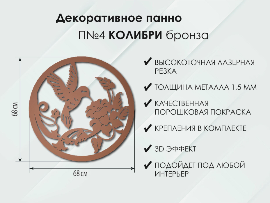 Декор для гостиной, Панно Колибри