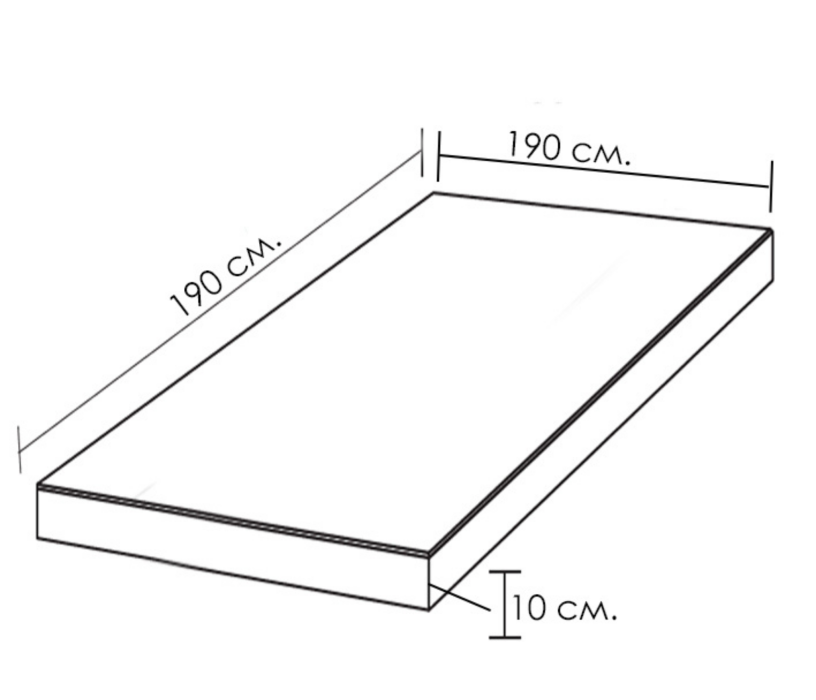 В скрутке, Матрас беспружинный Big House цветной 10 см, 190х190