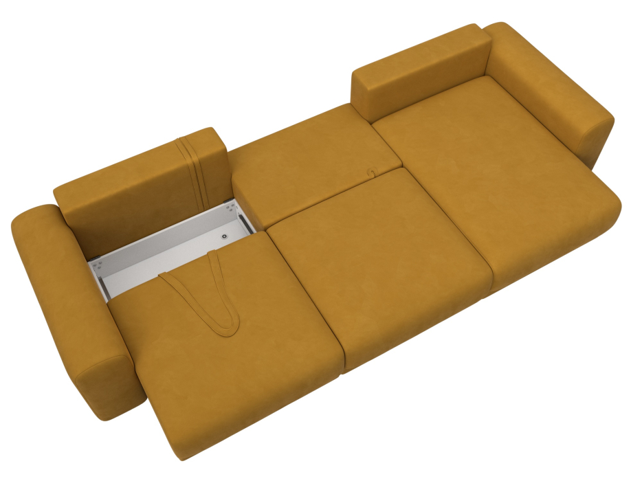 Диваны угловые в гостиную, Диван угловой Лига-056 НПБ Лонг угол универсальный, велюр BRUT