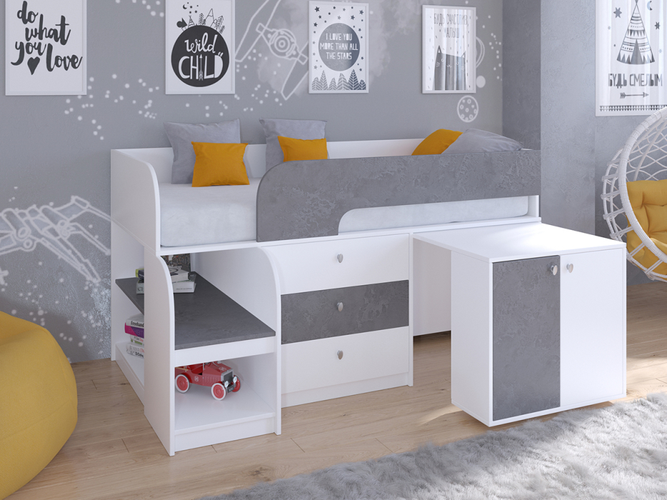 Кровати-чердаки, Кровать-чердак Астра 9 V7 Белый
