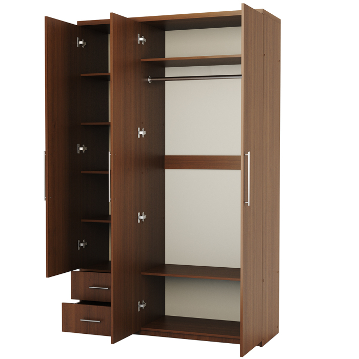 Для одежды, Шкаф трехдверный с зеркалом Комфорт МКЯ-32/1 120х60