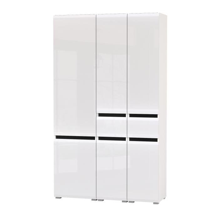 Шкафы распашные, Стенка из шкафов Сидней из двух шкафов с ящиком и одного шкафа-витрины