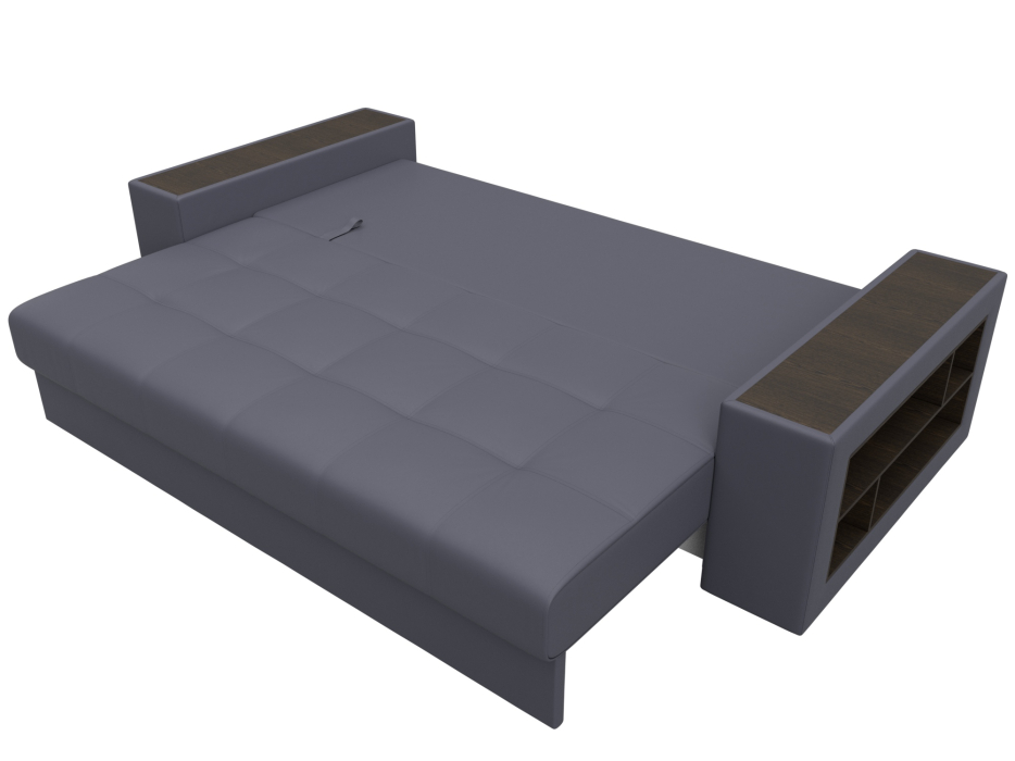 Диваны еврокнижки, Диван прямой Дубай полки справа, экокожа GRIFON