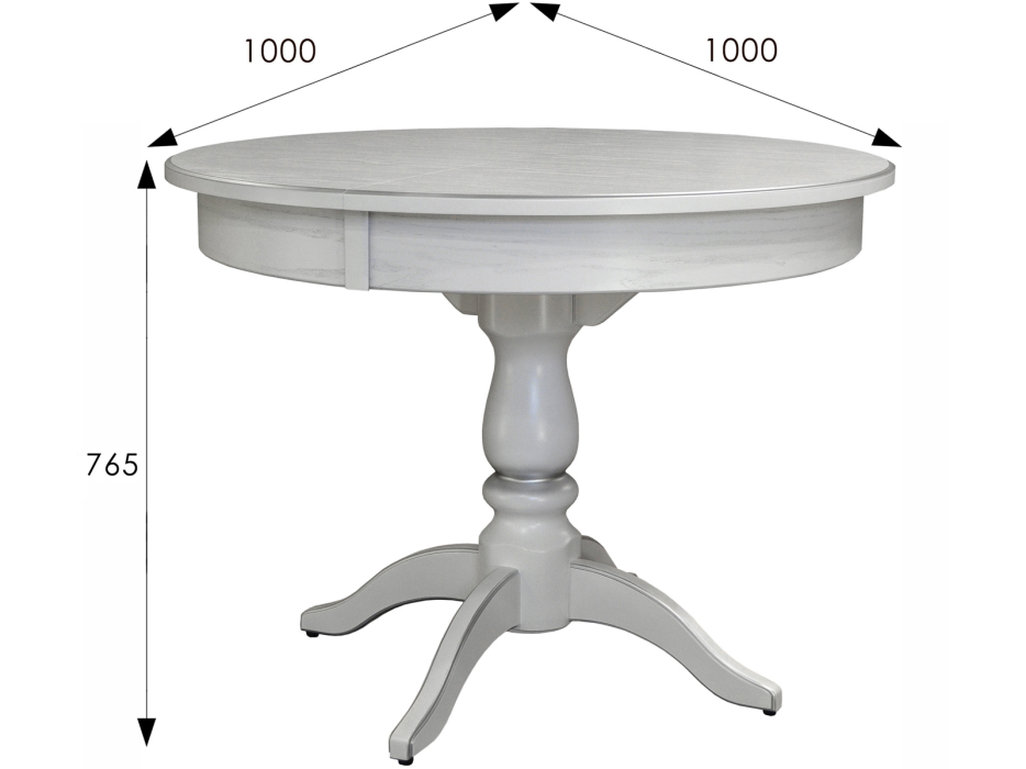 Обеденные столы, Стол обеденный Мебелик Моро 04 раздвижной 100/140*100