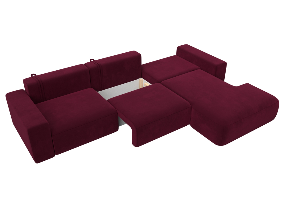 Диваны угловые в гостиную, Диван угловой Лига-036 Классик Лонг правый угол, микровельвет