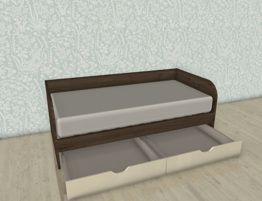 Кровати 90х190, Модульная система Карина Кровать КР-117 Гикори Джексон Темный