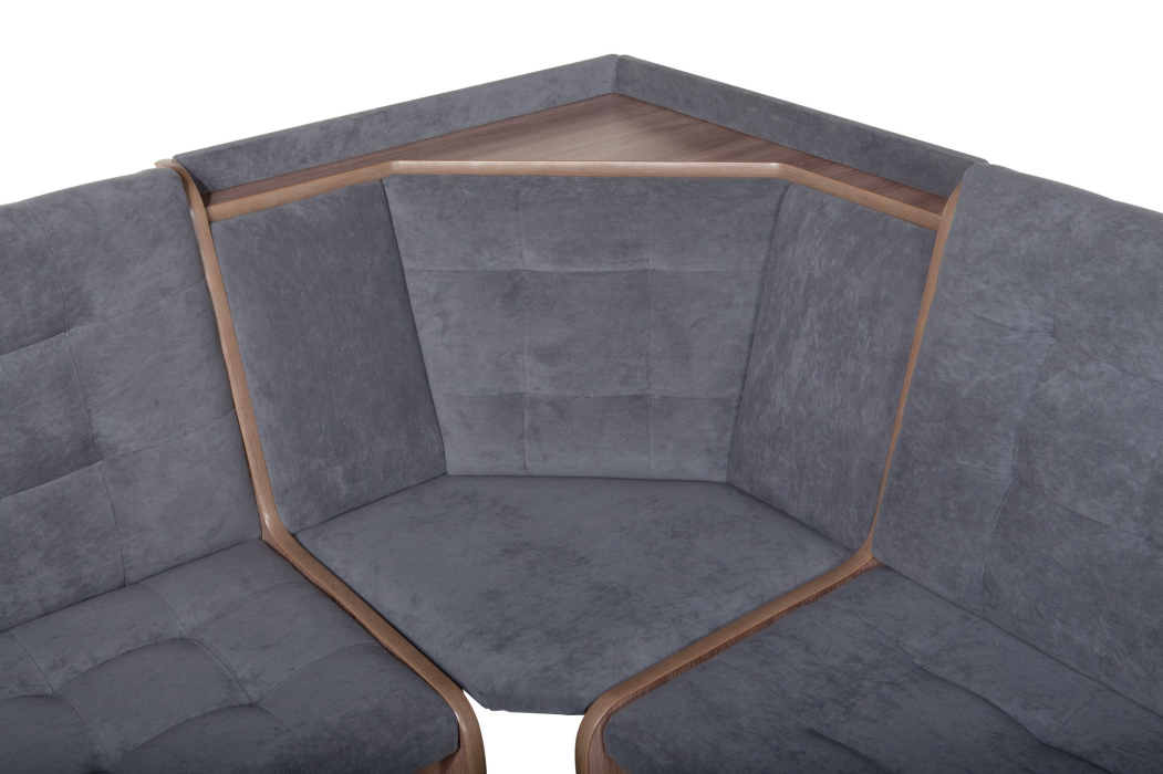 Кухонные уголки, Кухонный уголок Стиль 1Л (со столом СТ3) Ясень шимо темный / велюр