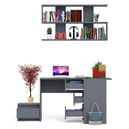 Стол угловой компьютерный МС-16 Мори правый с полкой верхней на 1200 и тумбой ТМП400