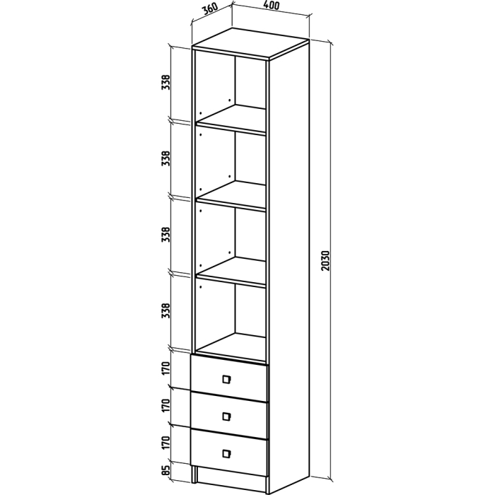 Шкафы одностворчатые, Шкаф Бостон-4