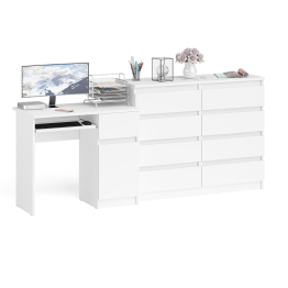 Комод 8-мь ящиков Мори МК1200 и правый компьютерный стол Мори МС-1