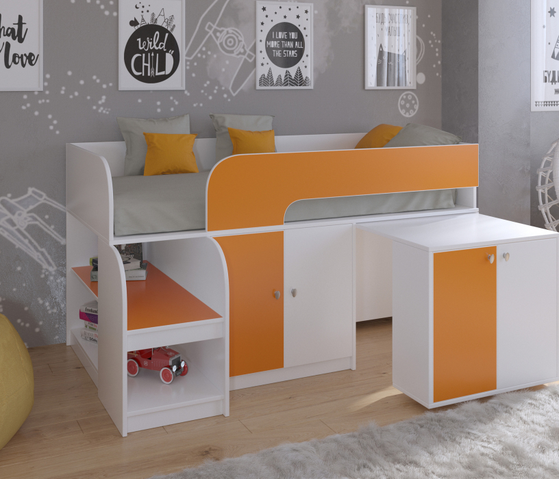 Кровати-чердаки, Кровать-чердак Астра 9 V8 Белый