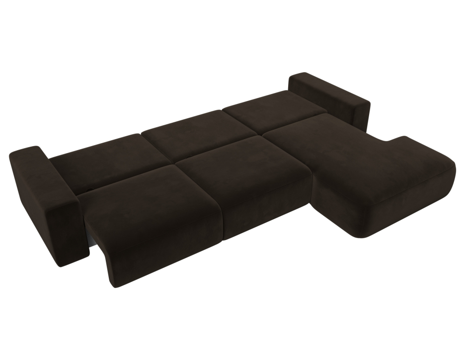 Диваны угловые в гостиную, Диван угловой Лига-036 Классик Лонг правый угол, микровельвет