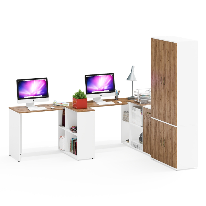 Домашние кабинеты, Мебель в домашний кабинет для двоих человек Лидер-8 компоновка № 30