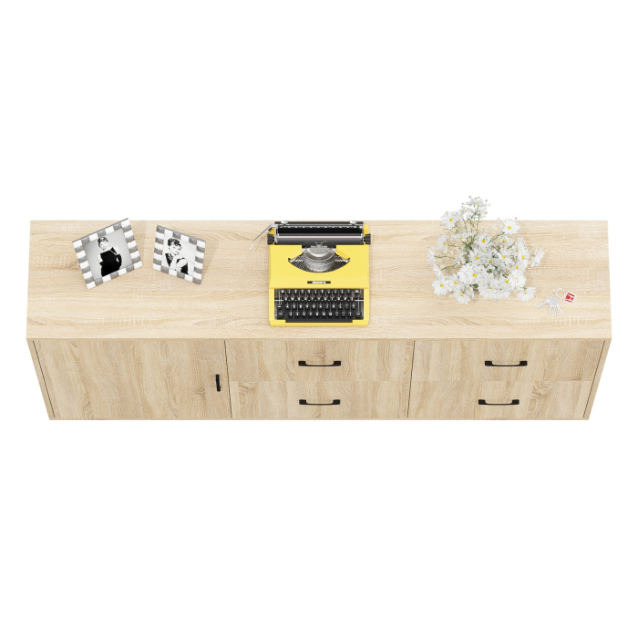 Комоды, Комод широкий с дверкой и ящиками РВК 125-1704