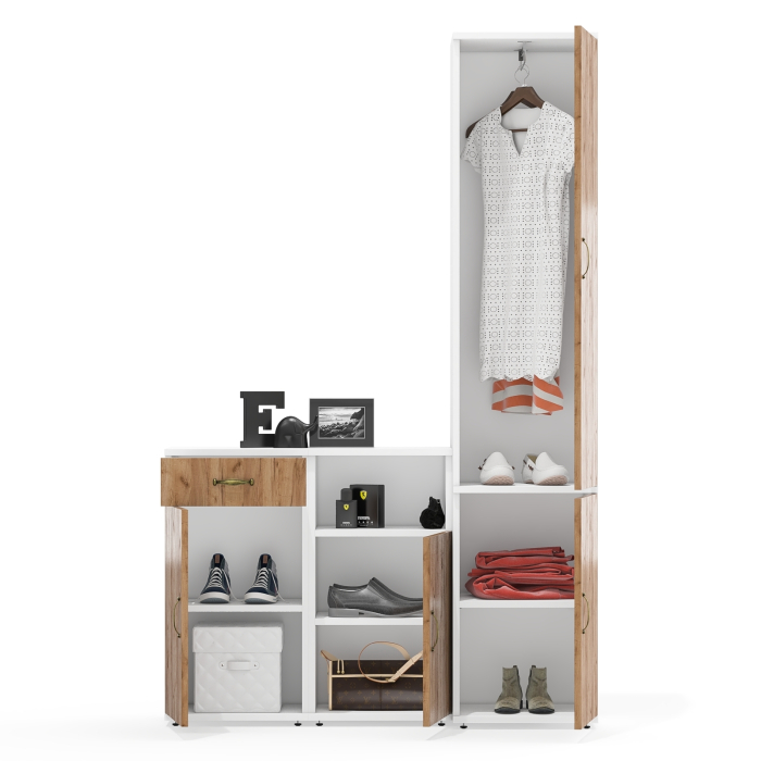 Домашние кабинеты, Тумба с ящиком и дверкой с пеналом 21Б и тумба с нишей Лидер-8