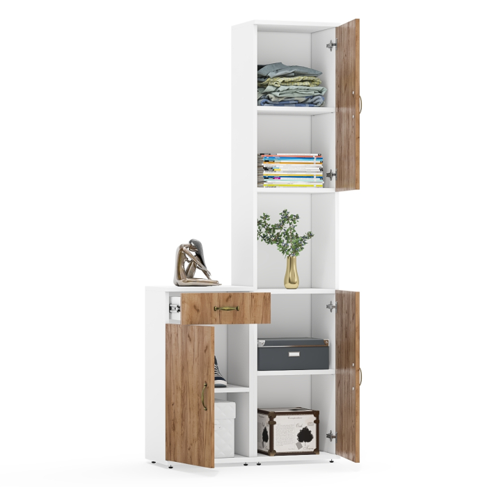 Домашние кабинеты, Тумба с выдвижным ящиком и дверкой и пенал с нишей Лидер-8.