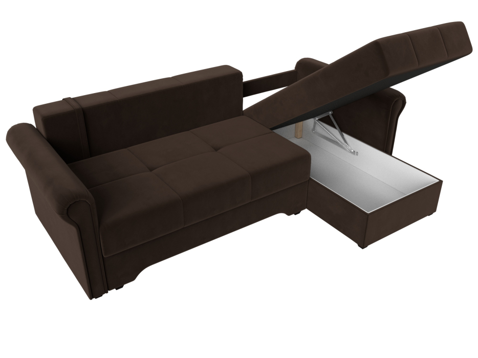 Диваны угловые в гостиную, Угловой диван Леон правый угол, микровельвет