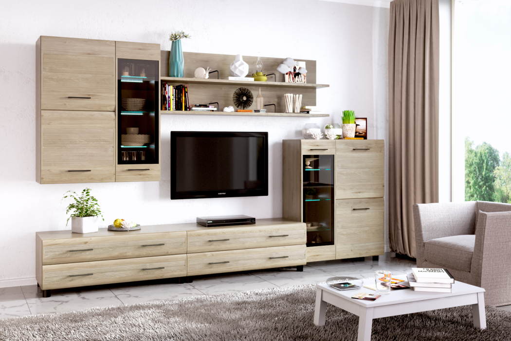 Стенки для гостиной, Модульная гостиная Камелия композиция 6